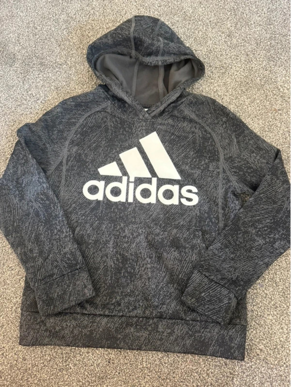Boy’s Adidas black and gray hoodie sweatshirt size 8
